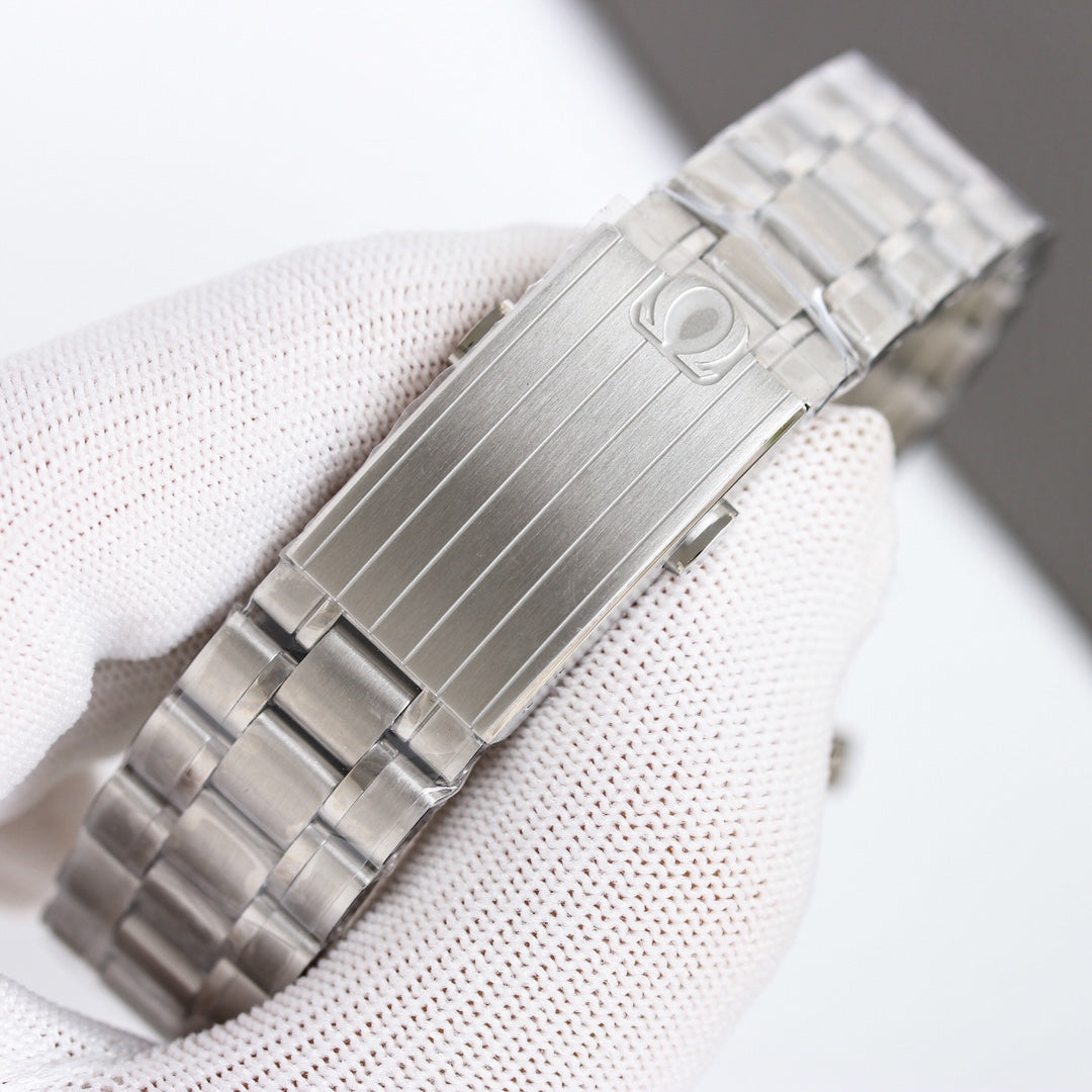 Chronograph -Moon- White -Silver 316L Steel- Manual winding - 42mm