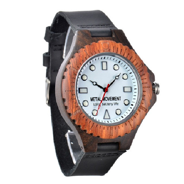Wooden Style Men's Quartz Watch -42mm