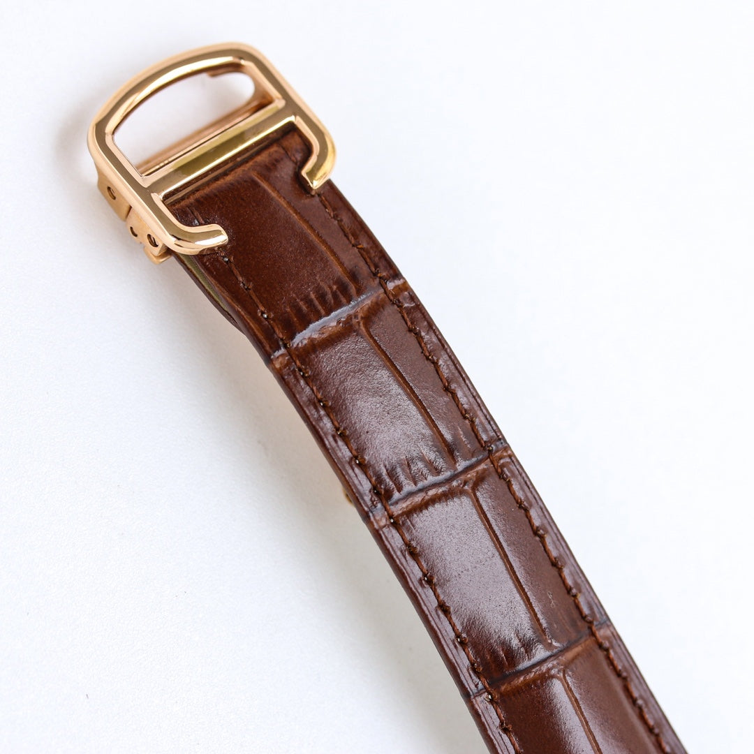 Yellow gold -White Silver - Brown Leather- Automatic - 36/42mm