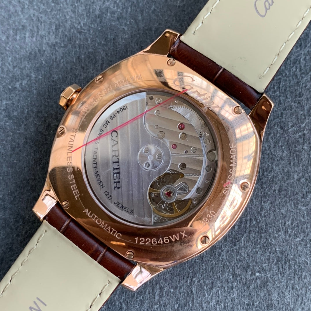 316L Yellow gold - White- Brown Leather - Automatic - 40*41mm