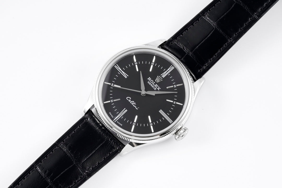 Black -904L Silver - Black Leather - Automatic - 39mm