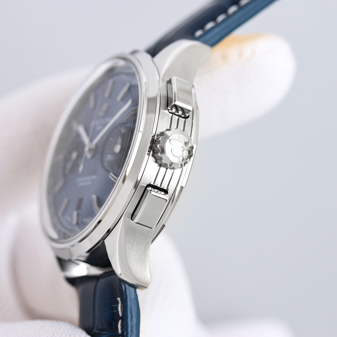 Chronograph - Blue - Blue Leather - Automatic - 42mm