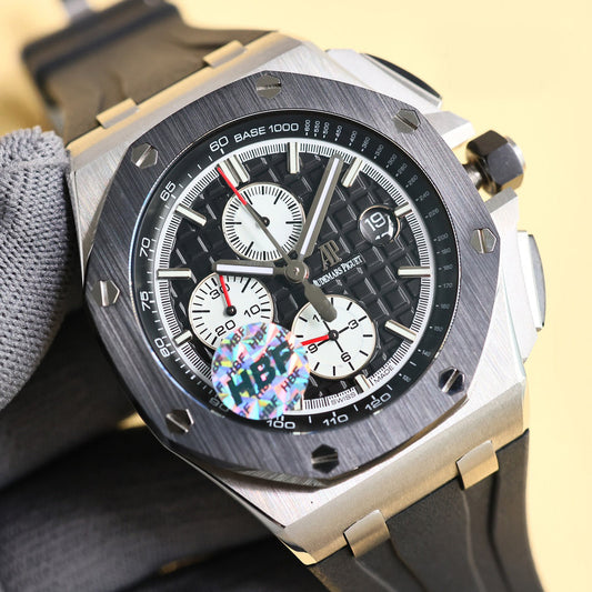 TOP! Black Ceramic Bezel - Black Rubber - Automatic - 43mm