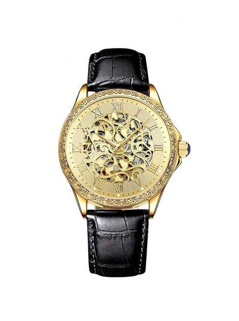 Silver white - Black Leather - Automatic -41mm