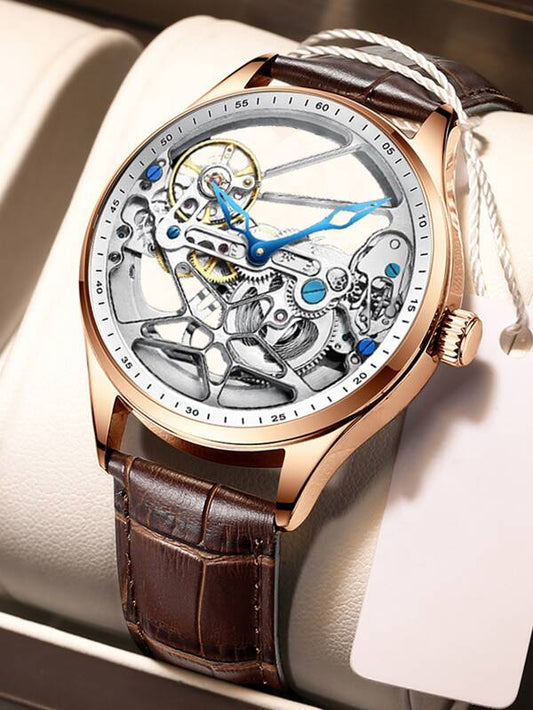 White 904L Steel - Brown Leather - Automatic -41mm