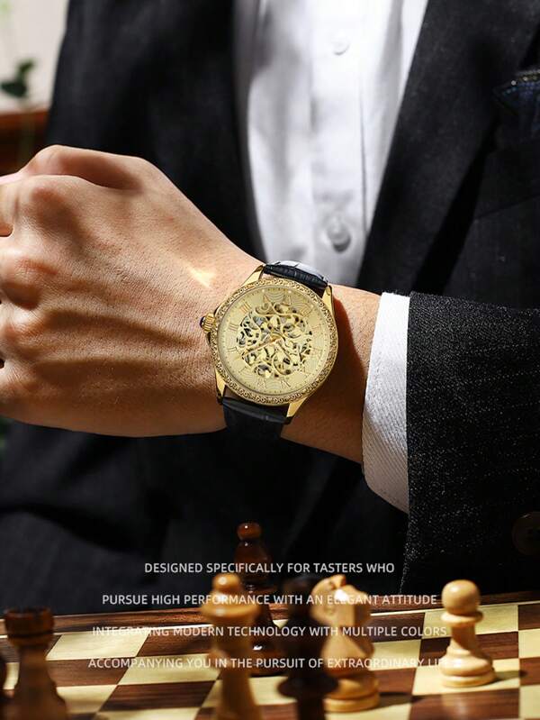 Silver white - Black Leather - Automatic -41mm