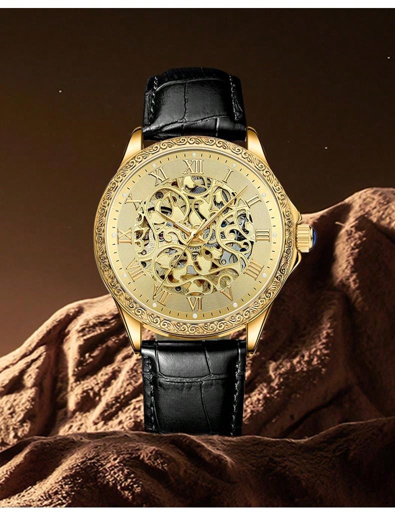 Silver white - Black Leather - Automatic -41mm