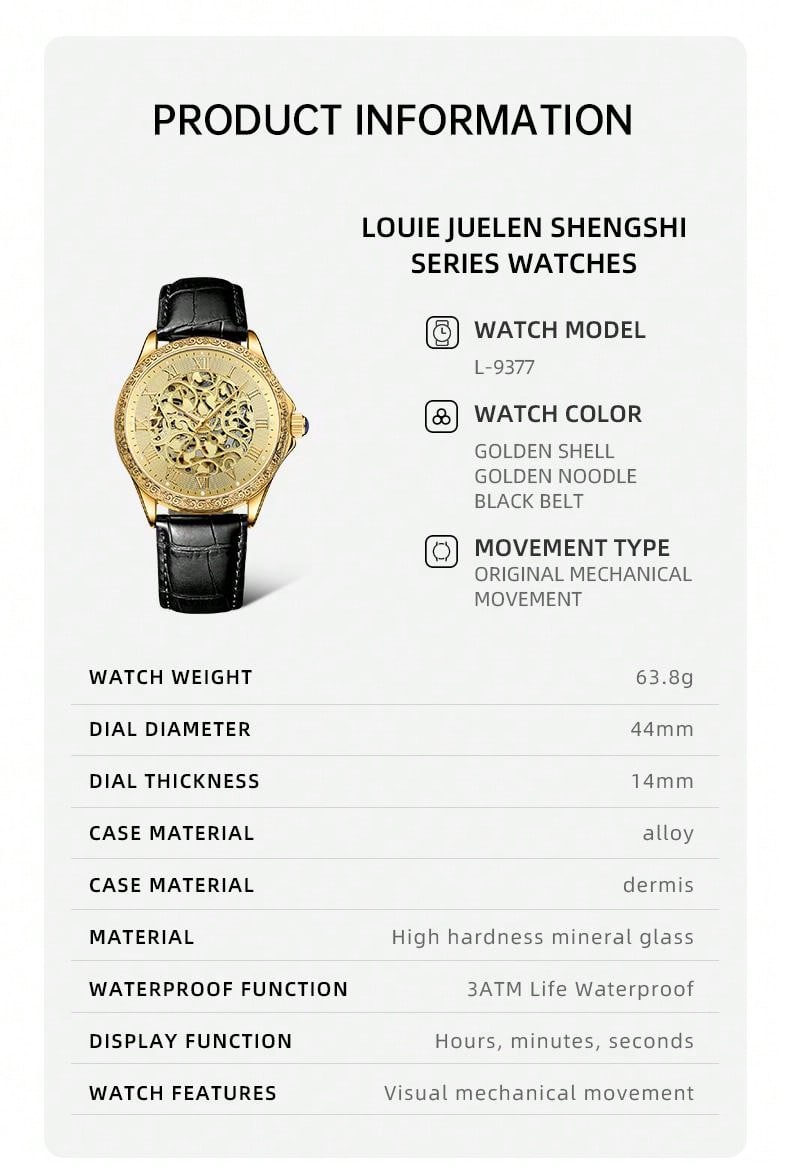 Silver white - Black Leather - Automatic -41mm