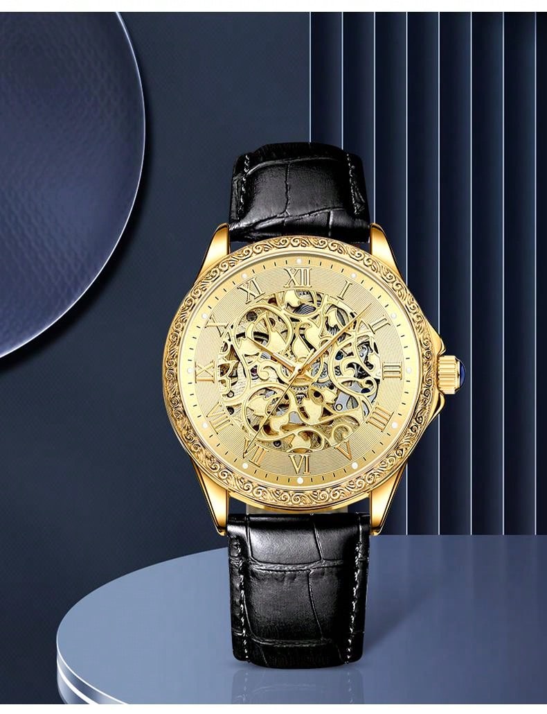 Silver white - Black Leather - Automatic -41mm