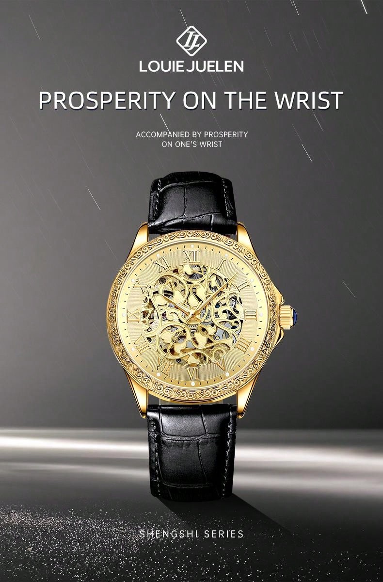 Silver white - Black Leather - Automatic -41mm