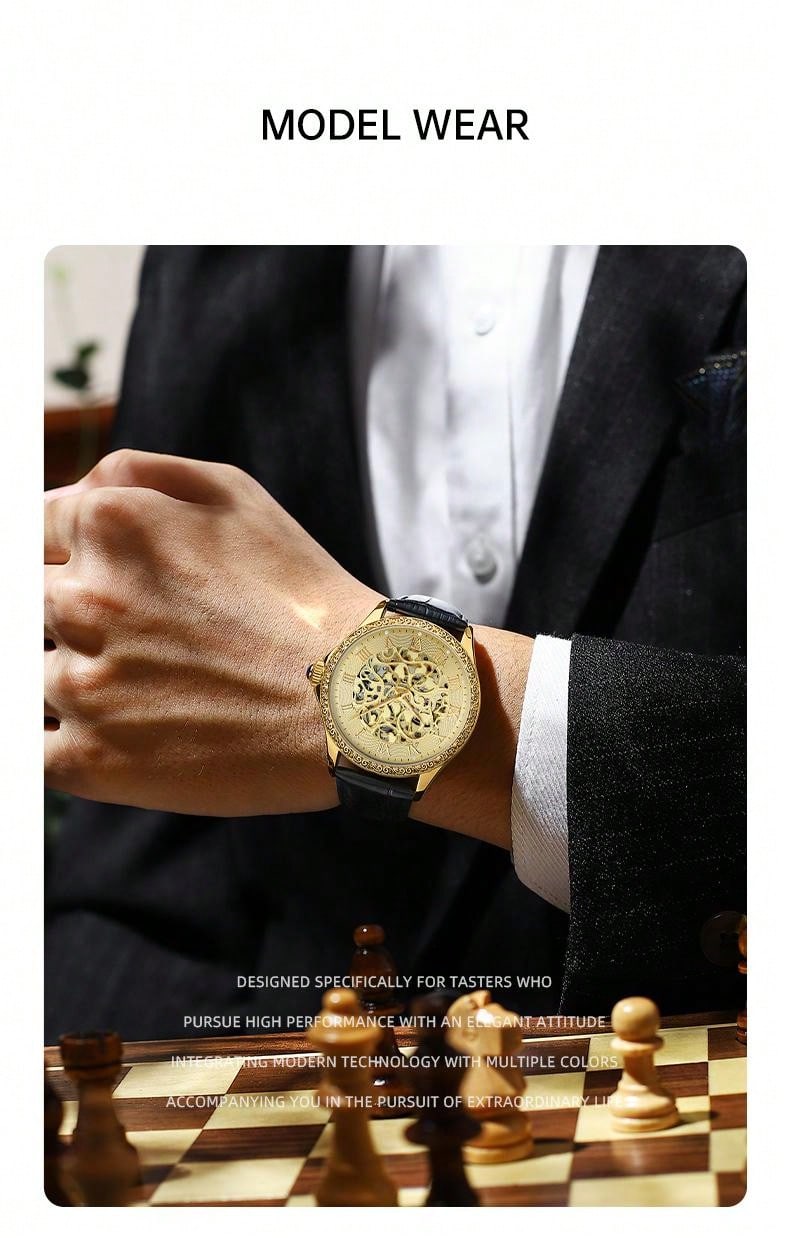 Silver white - Black Leather - Automatic -41mm