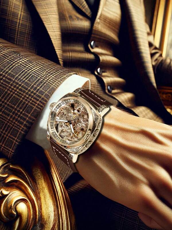 Silver Steel - Brown Leather - Automatic -41mm