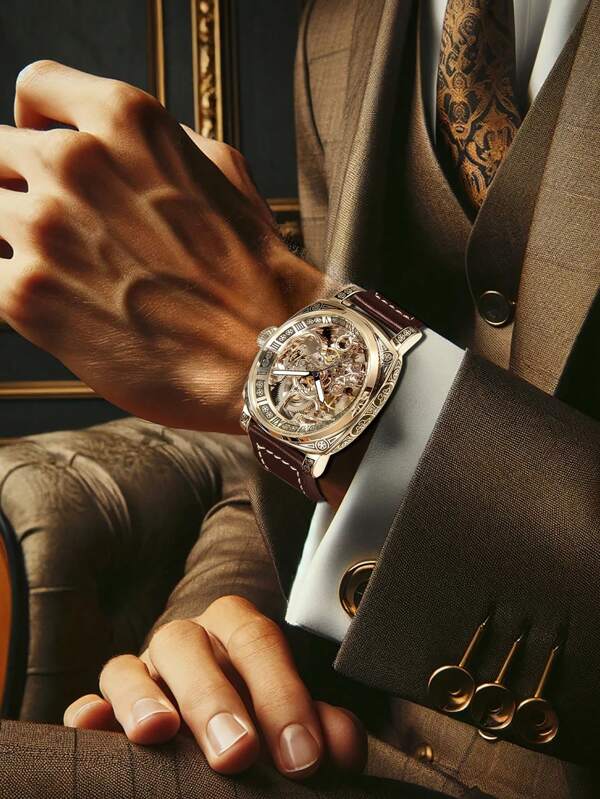 Silver Steel - Brown Leather - Automatic -41mm