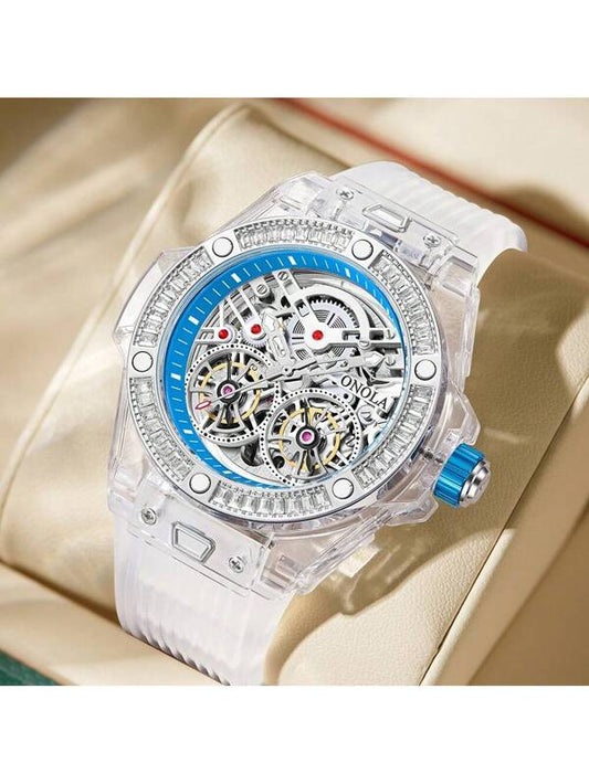 Crystal Blue - White Rubber - Automatic -41mm