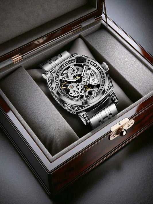 White Yellow - Blue Leather - Automatic -41mm