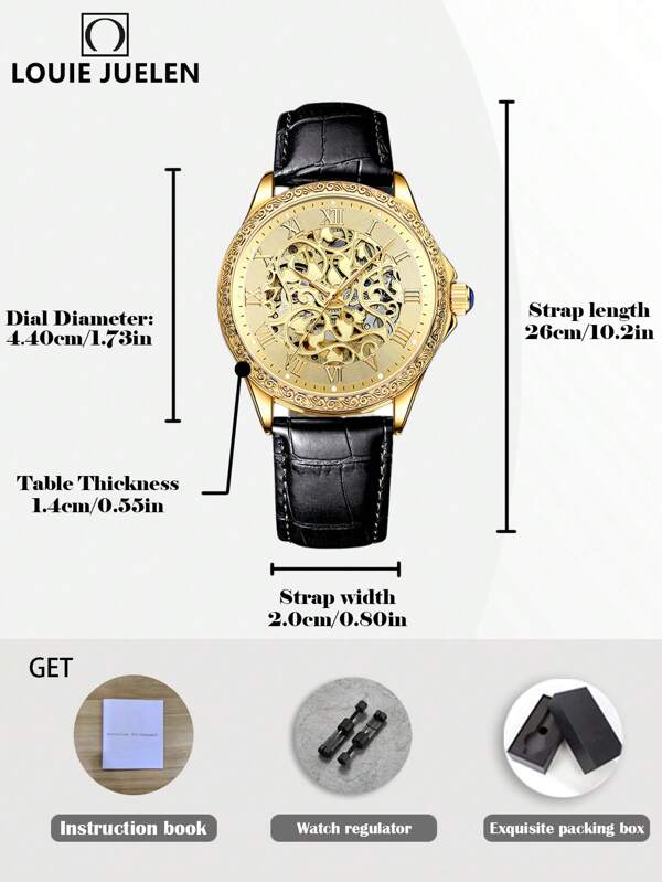 Silver white - Black Leather - Automatic -41mm