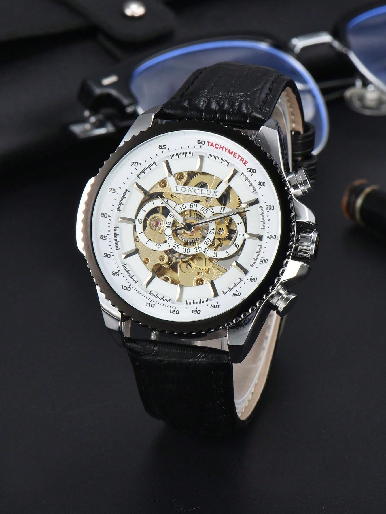 904L Steel - Black Leather - Automatic -41mm