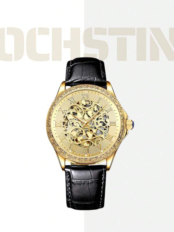 Silver white - Black Leather - Automatic -41mm