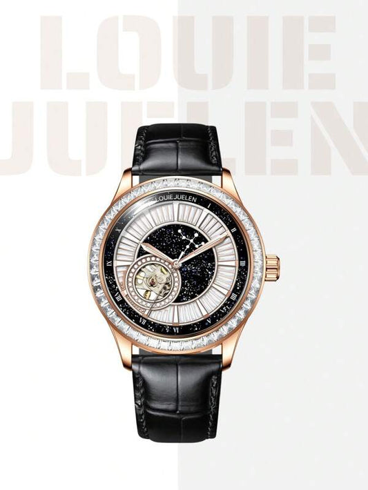 Black White- Black Leather - Automatic -42mm