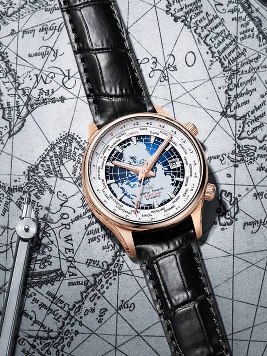 White blue - Black Leather - Automatic -41mm