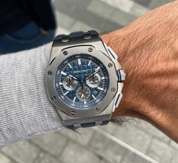 Chronograph -Blue Silver OFFs - Blue Rubber - Automatic - 43mm