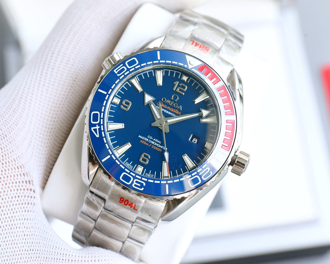 Blue Red -Silver 904L Steel - Automatic - 43mm