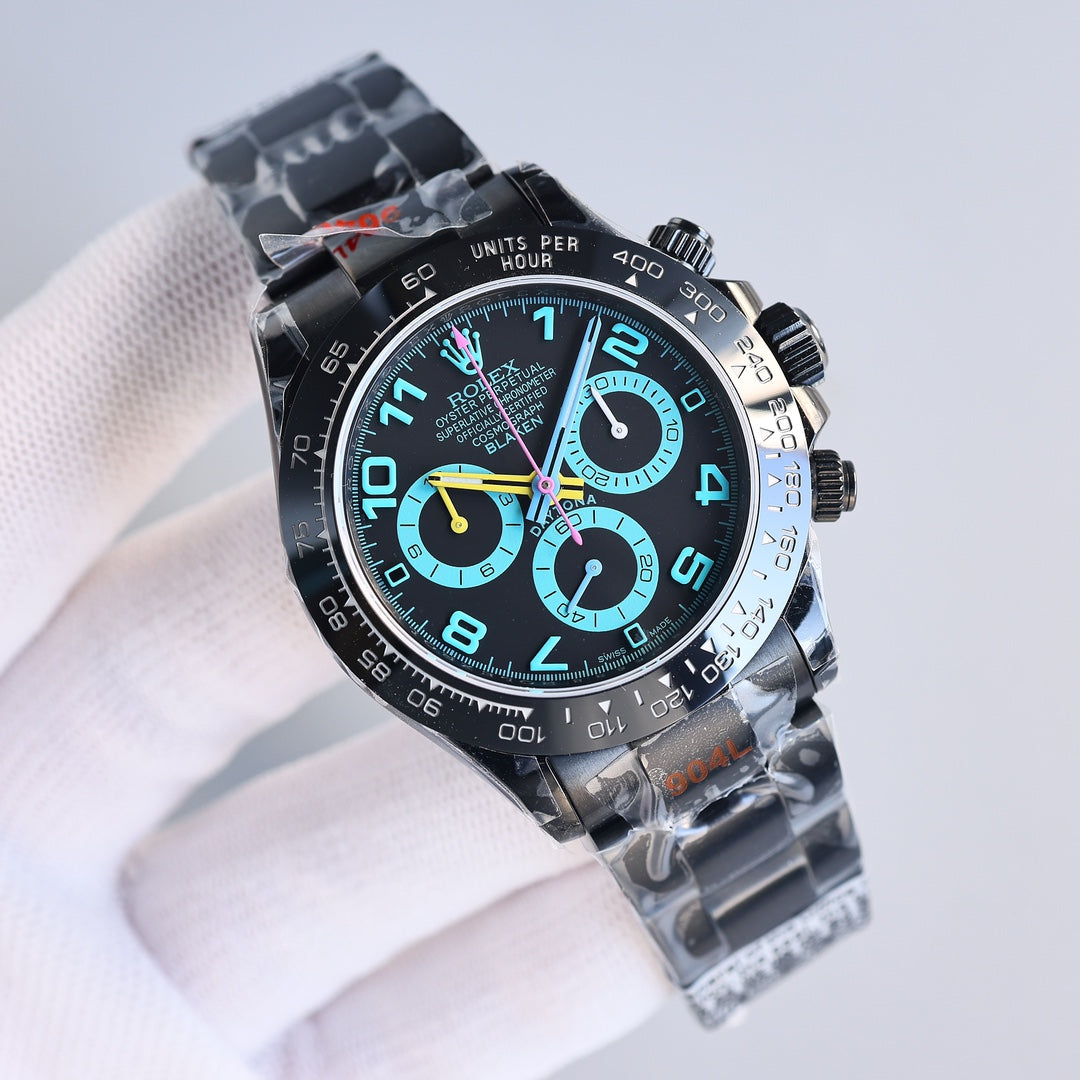 Chronograph -Black - Black 904L Steel- Automatic - 40mm