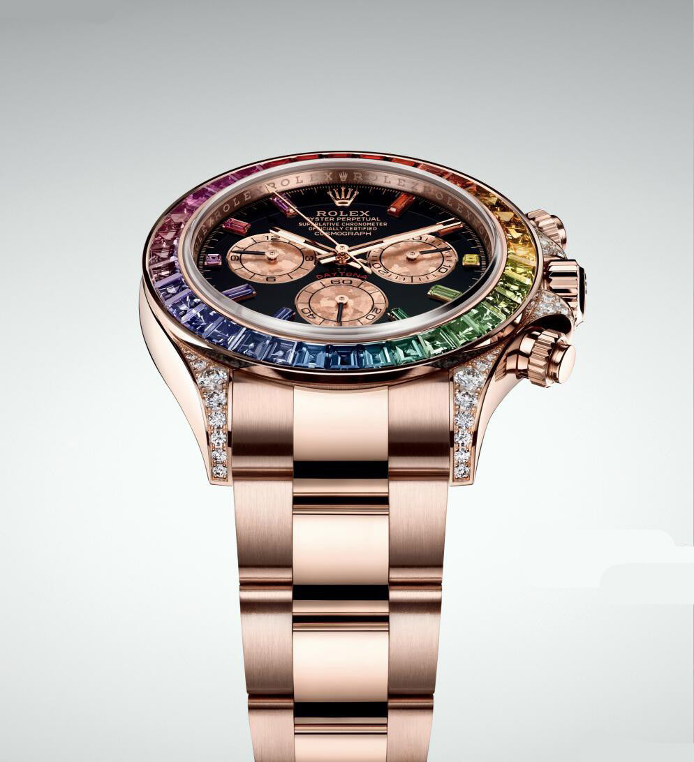 Chronograph -Rainbow Dial Luxury Steel Watch -Quartz- 40mm