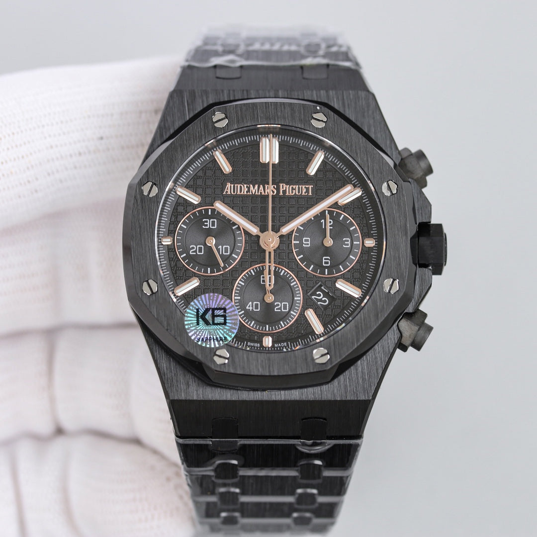 Black Titanium Steel - Chronograph- Quartz- 43mm