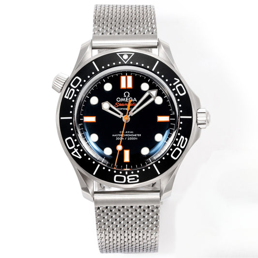 Black Silver- Orange - White 904L Steel- Automatic - 42mm