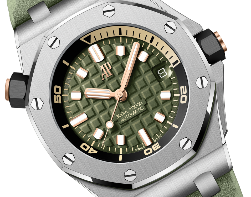 Green Rubber Strap 904L Steel - Automatic - 42mm