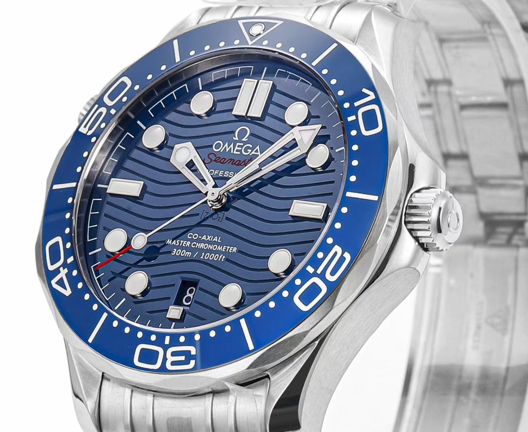 🔥Limited Time Offer!-VS- 210.30.42.20.03.001- Blue -Silver 904L Steel -Free Rubber Strap- Automatic -42mm