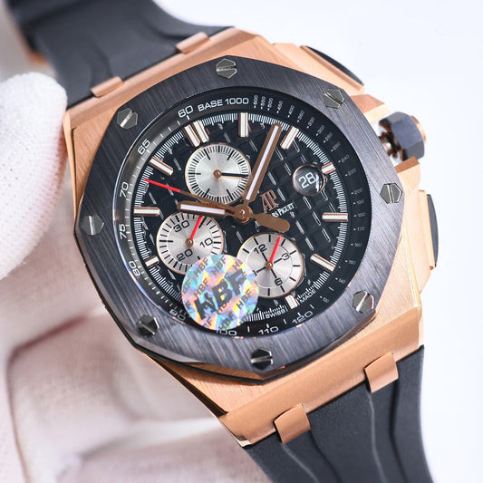 TOP! Yellow Gold Ceramic Bezel - Black Rubber - Automatic - 43mm