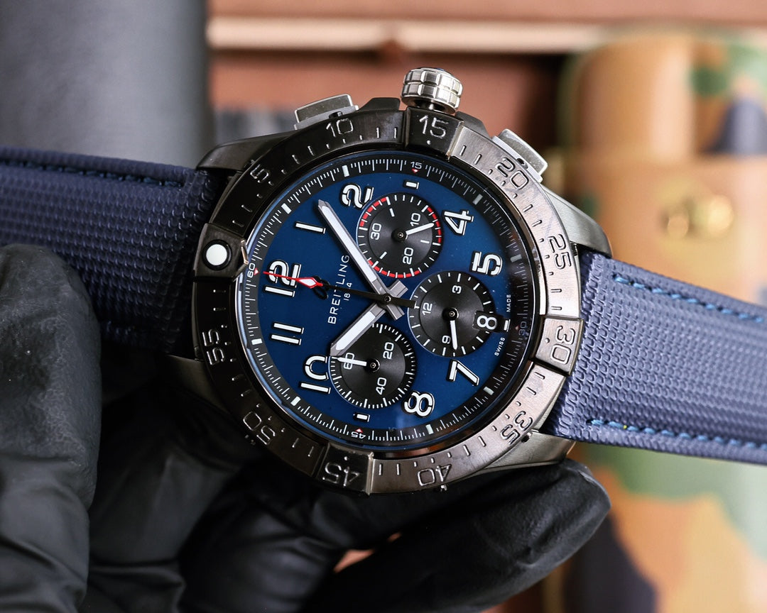 Chronograph -Blue Black - Blue Rubber - Quartz - 43mm
