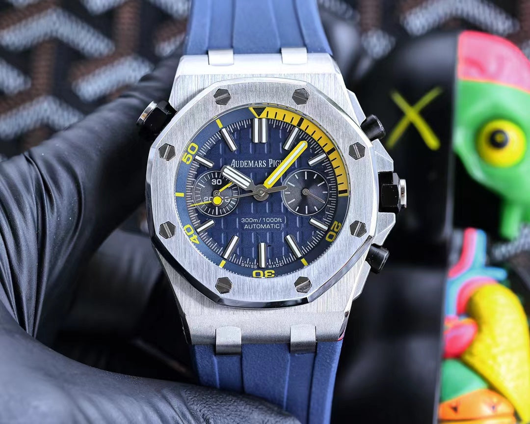 🔥limited-time offer! Blue 904L Steel-Blue Rubber - Quartz - 42mm