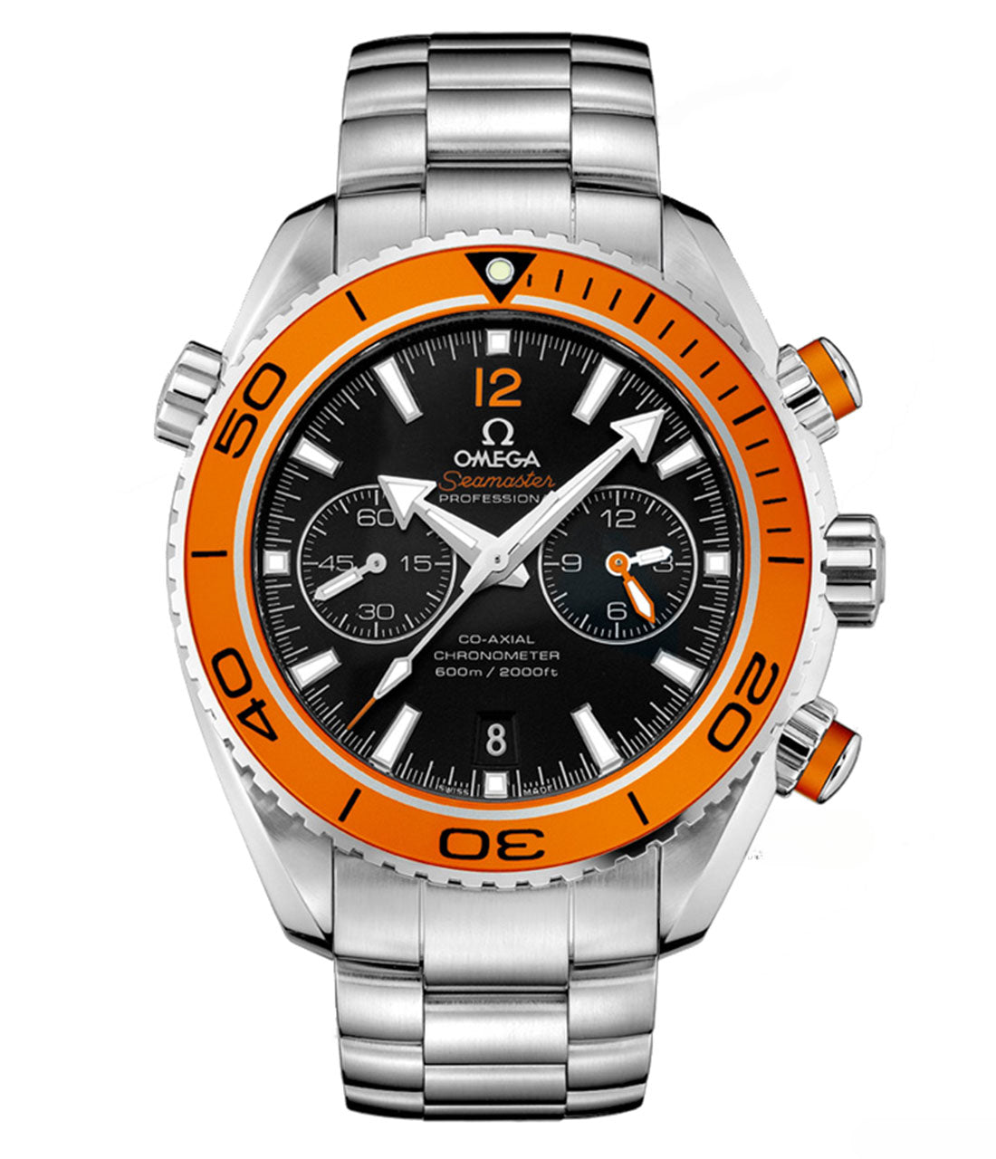 Chronograph -Orange bezel - Silver 904L Steel - Quartz - 44mm