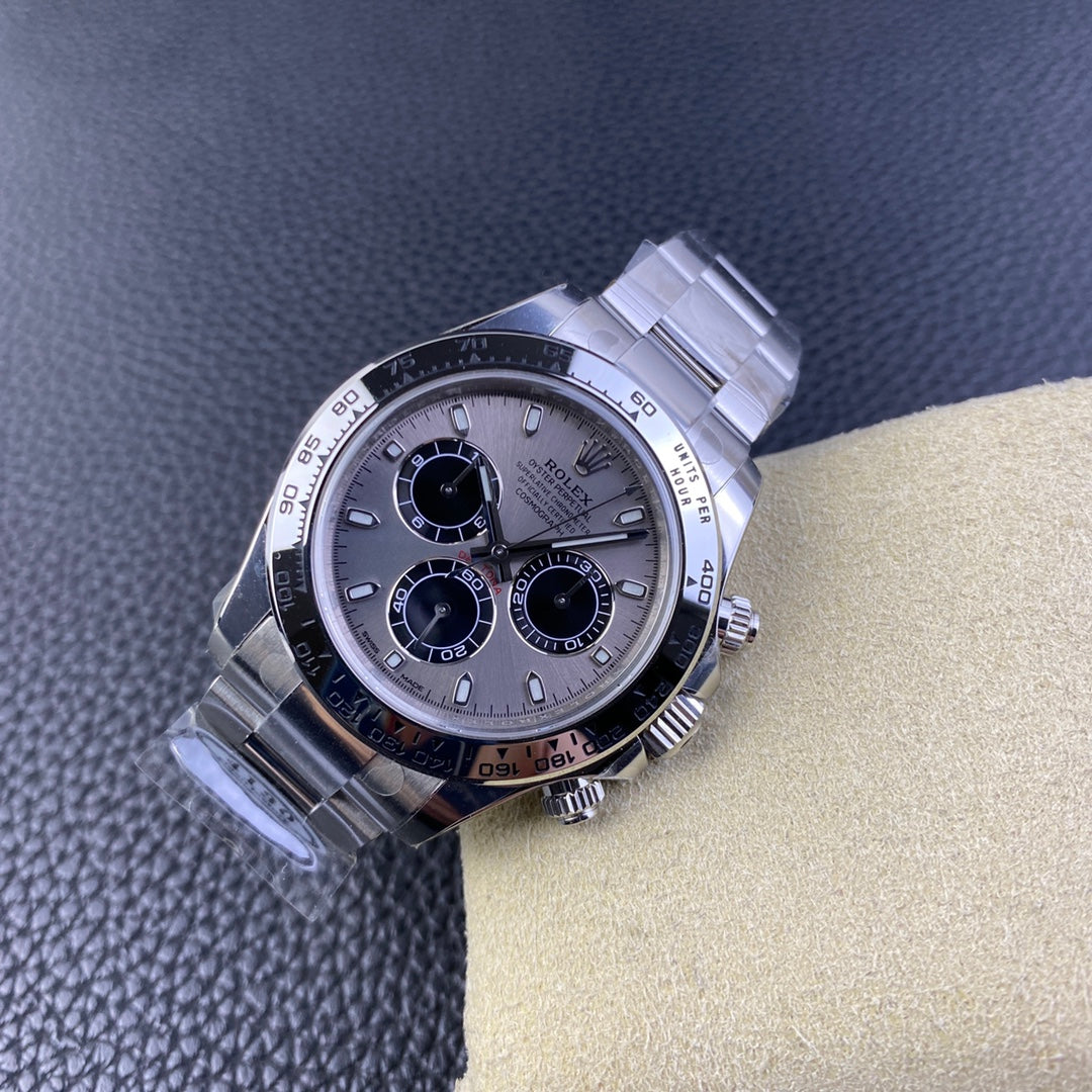 Chronograph -C-Factory -Black White Steel- Silver 904L Steel- Automatic - 40mm