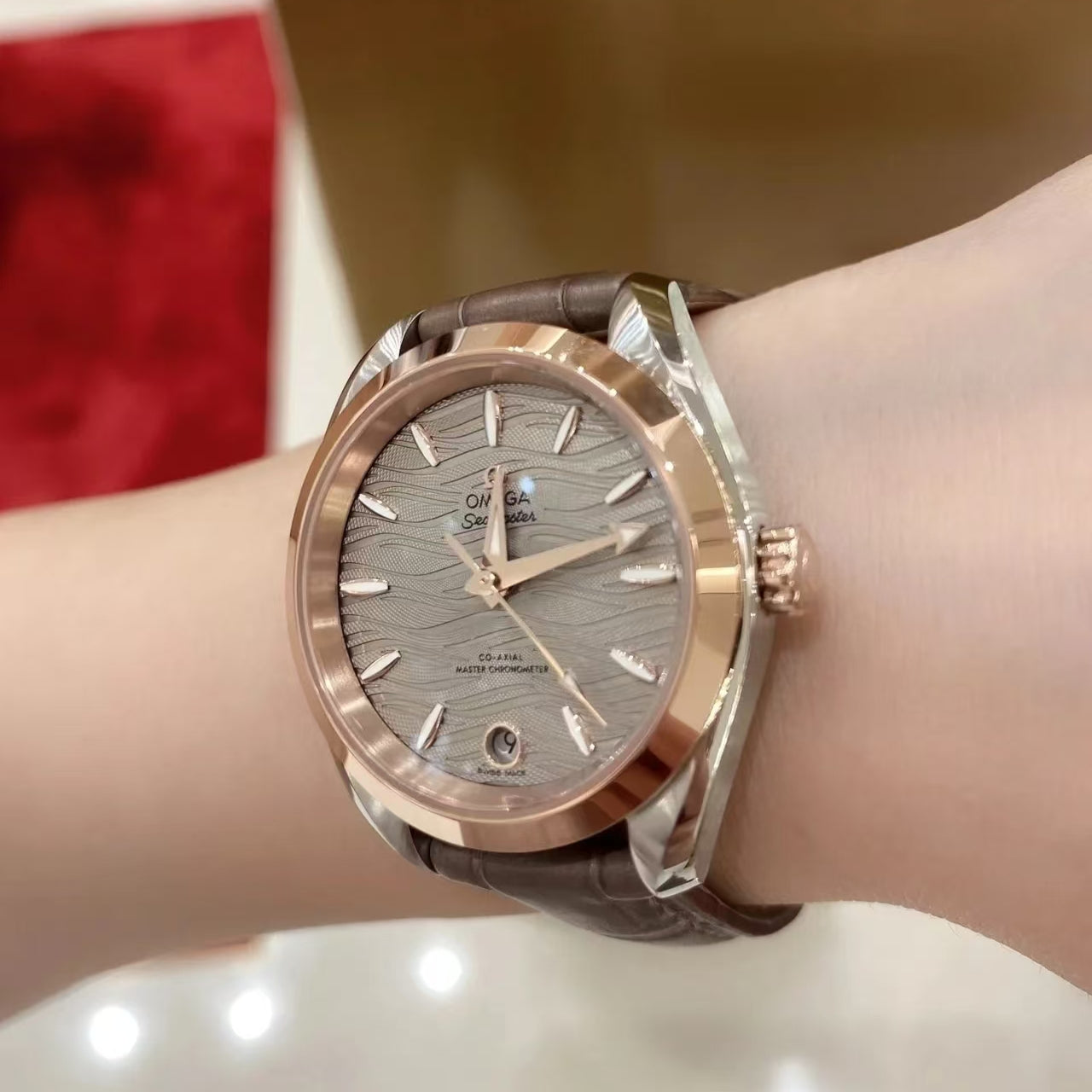 LADY- Brown 904L Steel- Brown Leather- Quartz - 34mm