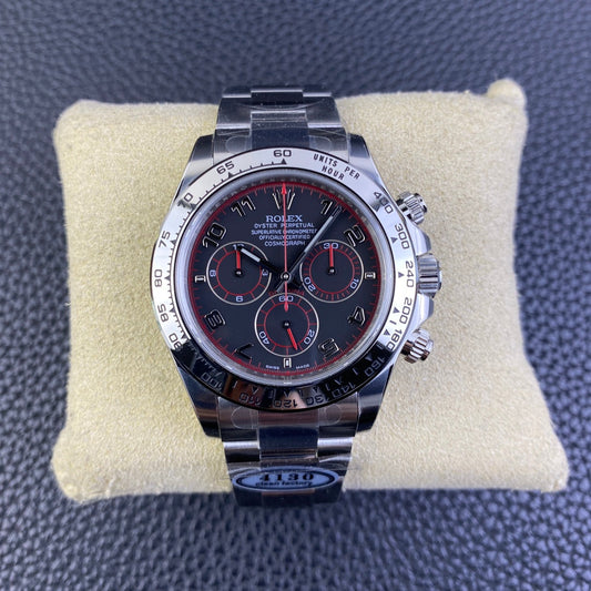 Chronograph -C-Factory -Black Red Steel- Silver  904L Steel- Automatic - 40mm