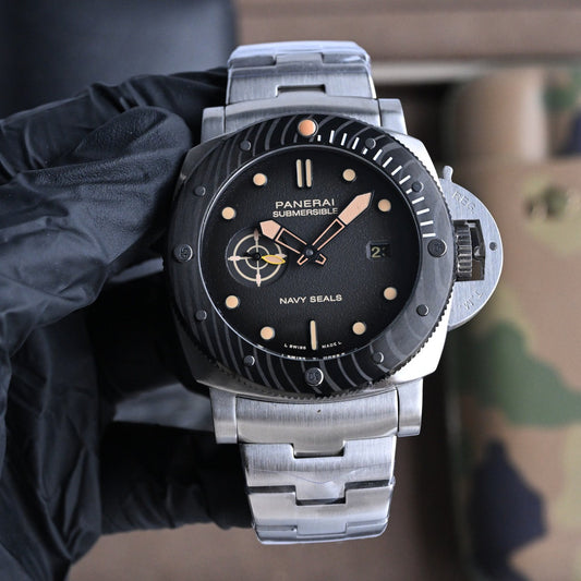 316L Black Silver - White 316L Steel - Automatic - 47mm