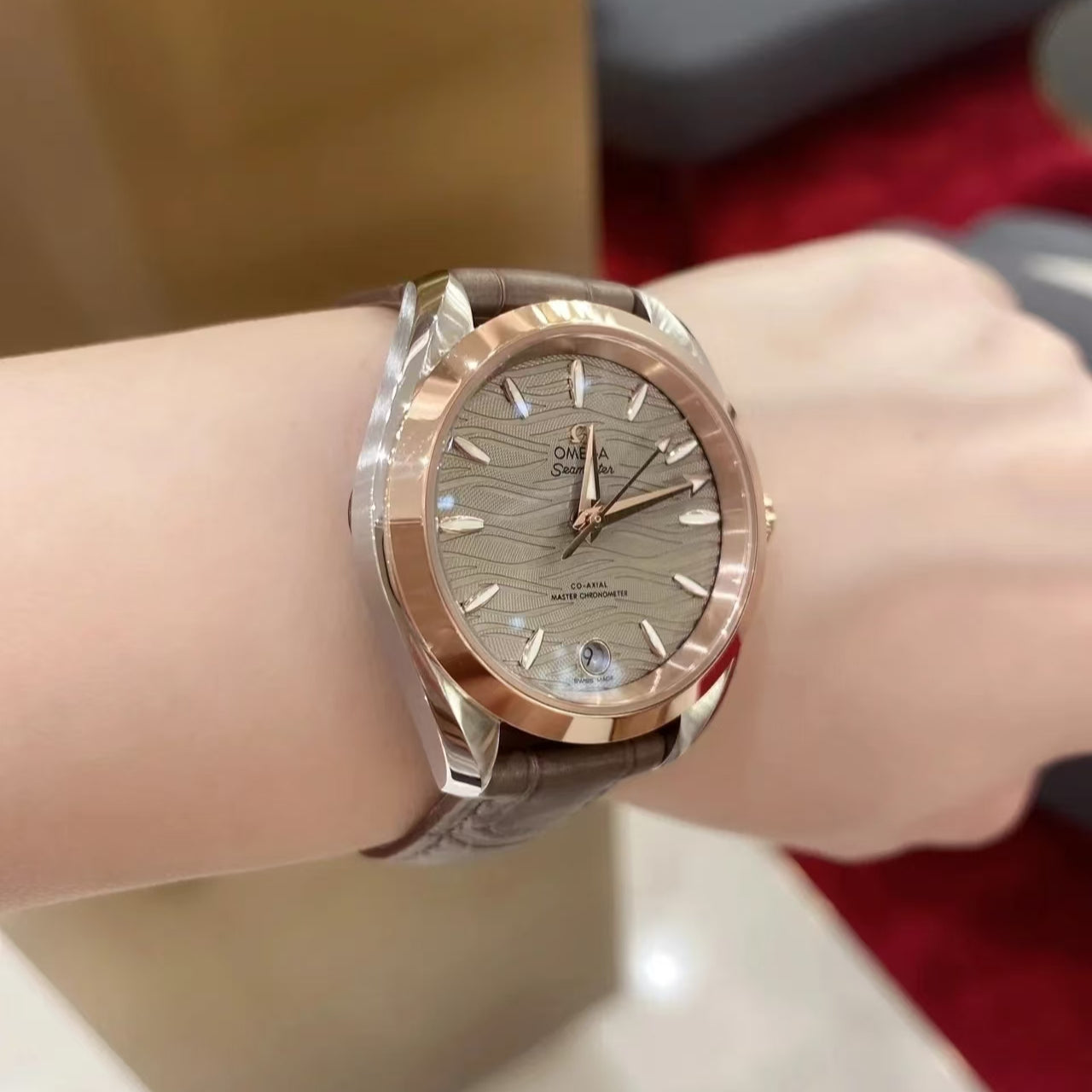 LADY- Brown 904L Steel- Brown Leather- Quartz - 34mm