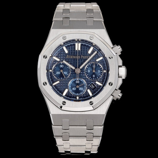 Chronograph- HBF-26240st- Blue -Silver 904L Steel- Automatic - 41mm