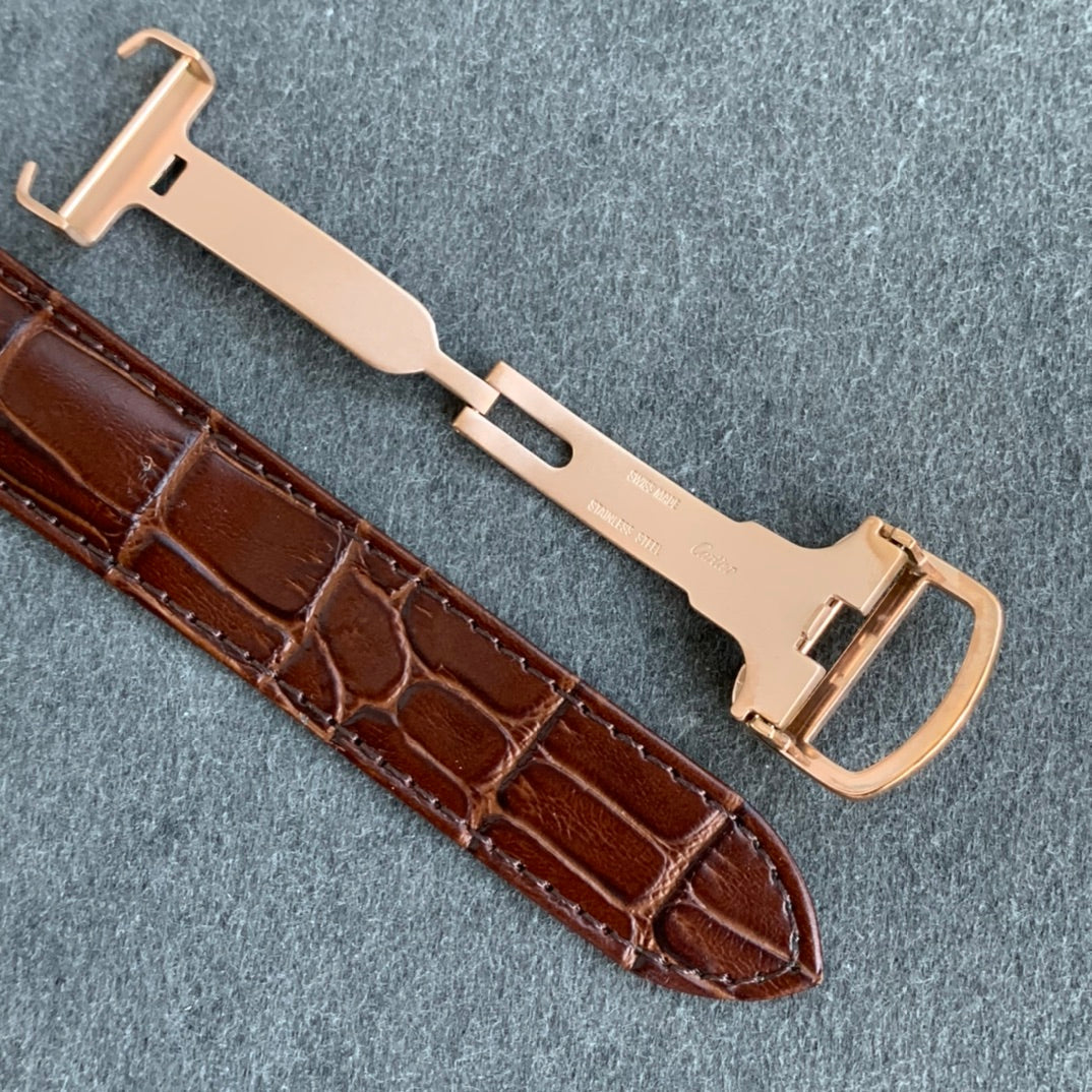 316L Yellow gold - White- Brown Leather - Automatic - 40*41mm