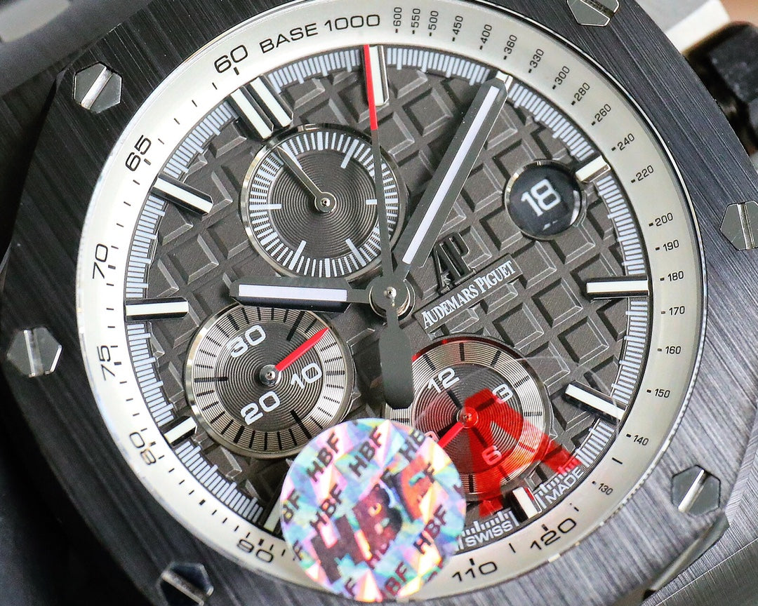 TOP! Chronograph- Black Grey Ceramic Bezel- Black Rubber - Automatic - 42mm