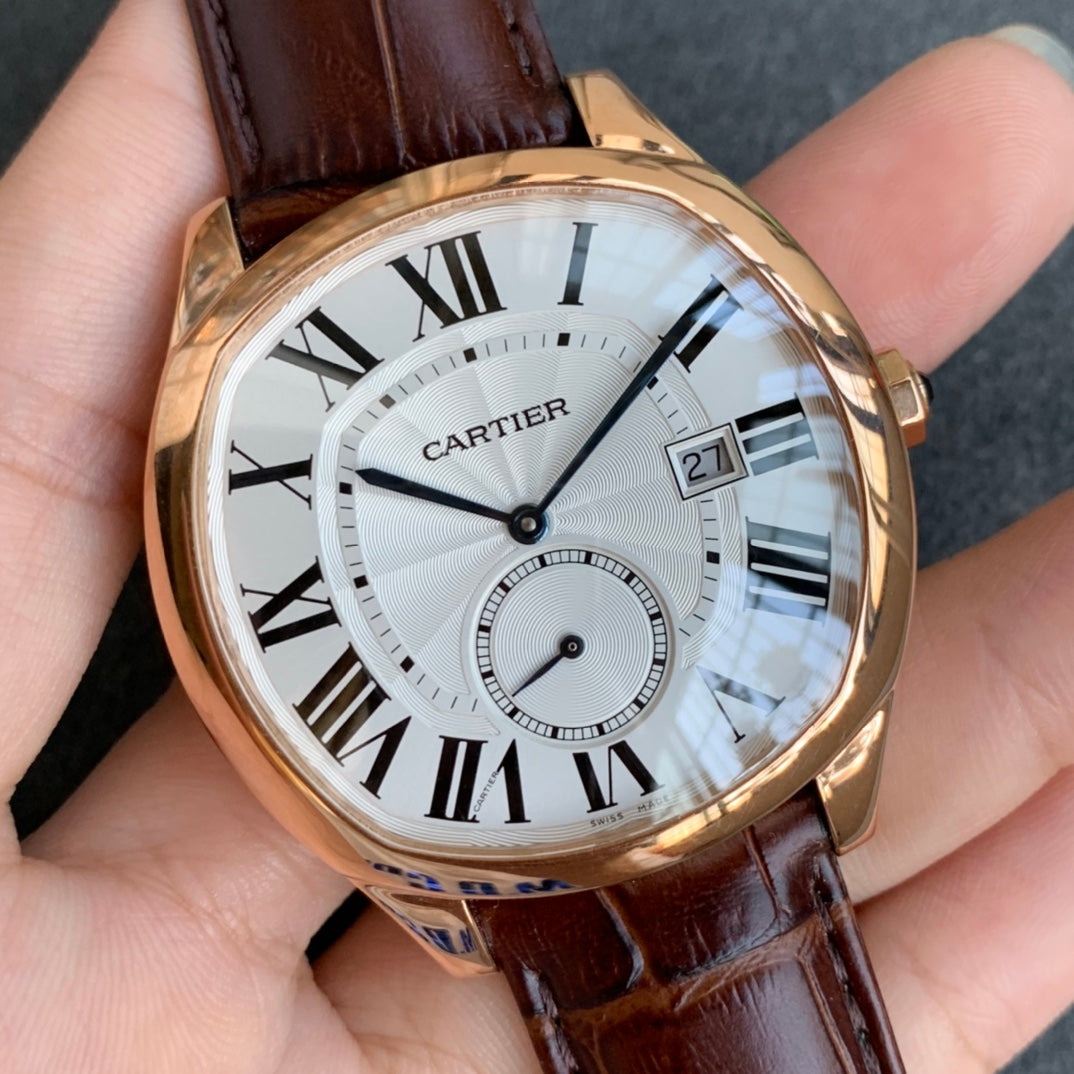 316L Yellow gold - White- Brown Leather - Automatic - 40*41mm