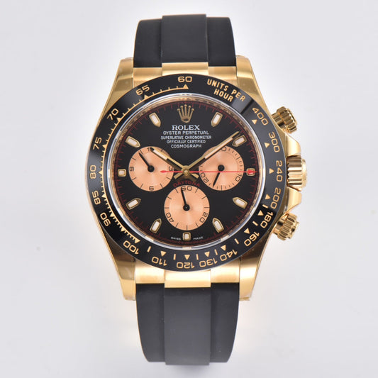 Chronograph -C-Factory -Black Yellow- Black Rubber- Automatic - 40mm