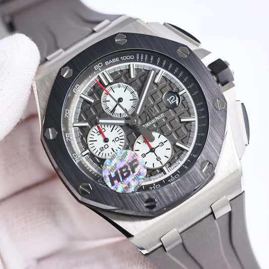 TOP! Grey Ceramic Bezel - Grey Rubber - Automatic - 43mm