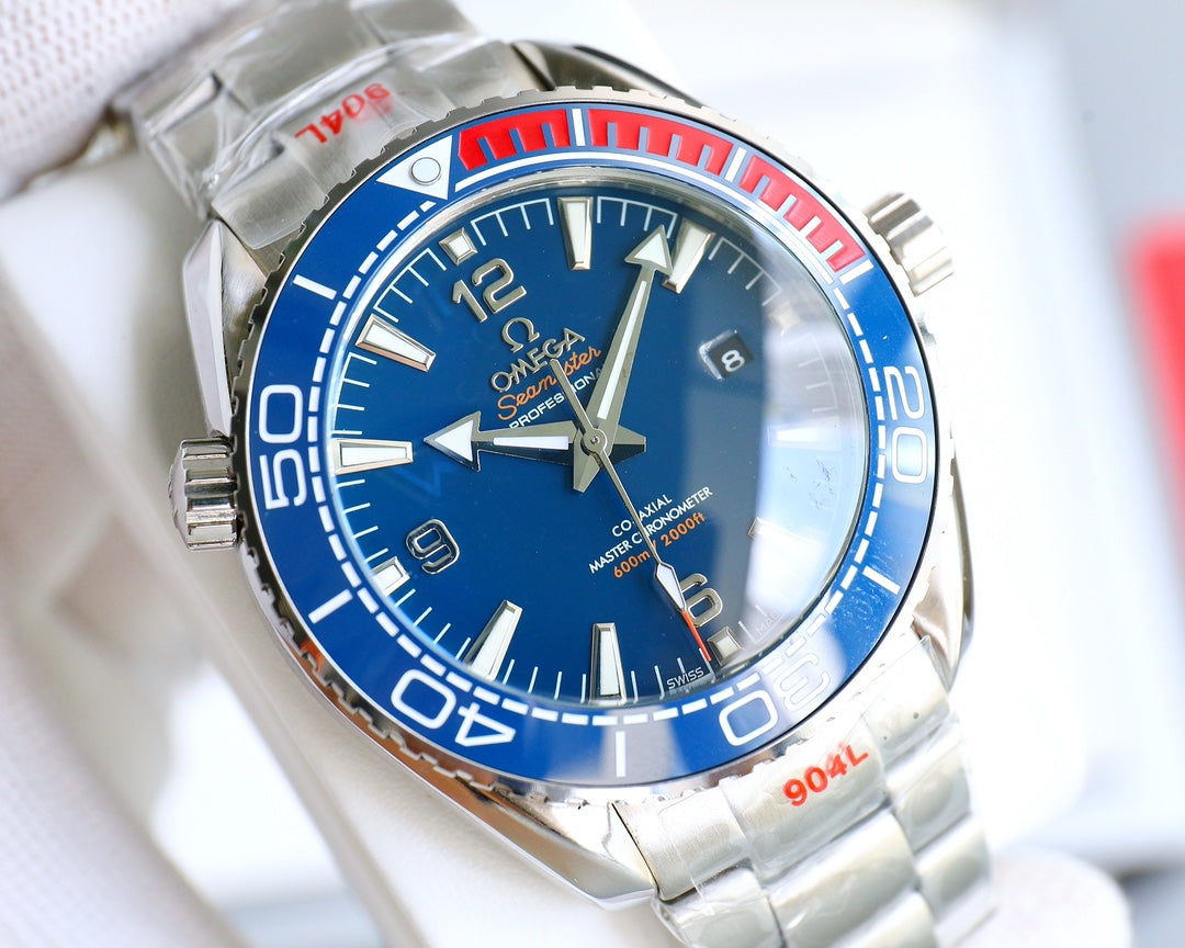 Blue Red -Silver 904L Steel - Automatic - 43mm