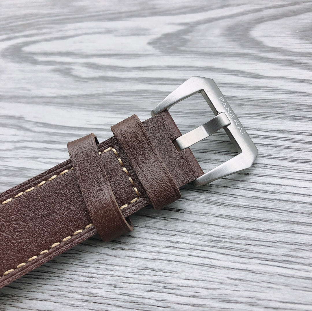 Blue -Silver 904L Steel - Brwon rubber -Automatic - 44mm