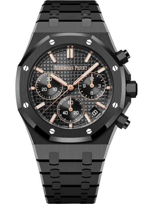 Black Titanium Steel - Chronograph- Quartz- 43mm